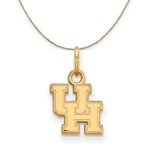 14k Yellow Gold U. of Houston X-Small 'UH' Necklace - 22 Inch